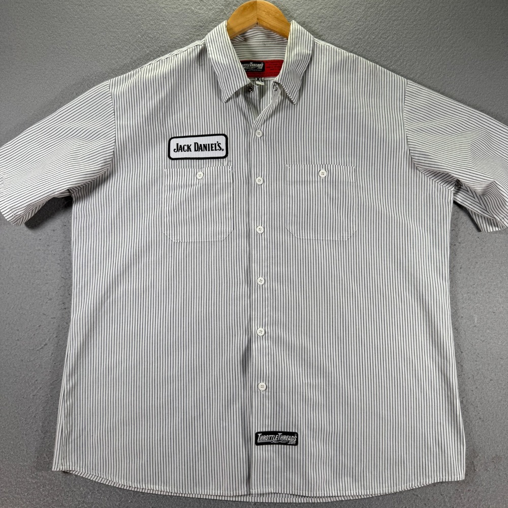 Throttle Threads Jack Daniel Shop Button Down Shi… - image 1